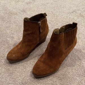Franco Sarto Tan Suede Ankle Booties